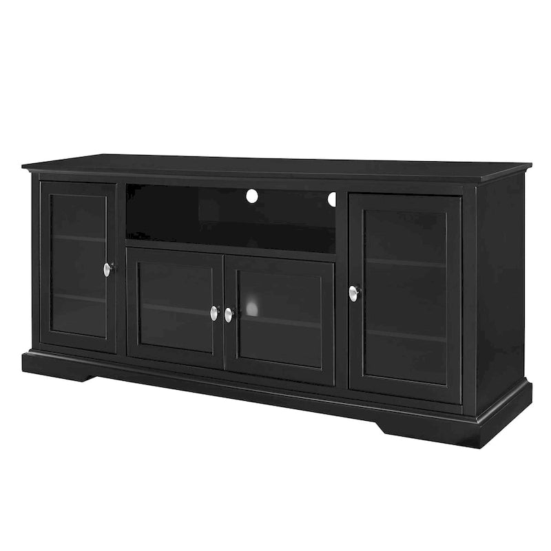 70-Inch Highboy TV Stand with Glass Doors & Cable Management, Espresso Finish, Fits TVs up to 80"