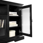 70-Inch Highboy TV Stand with Glass Doors & Cable Management, Espresso Finish, Fits TVs up to 80"