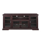 70-Inch Highboy TV Stand with Glass Doors & Cable Management, Espresso Finish, Fits TVs up to 80"