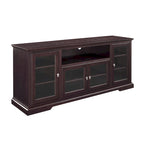 70-Inch Highboy TV Stand with Glass Doors & Cable Management, Espresso Finish, Fits TVs up to 80"