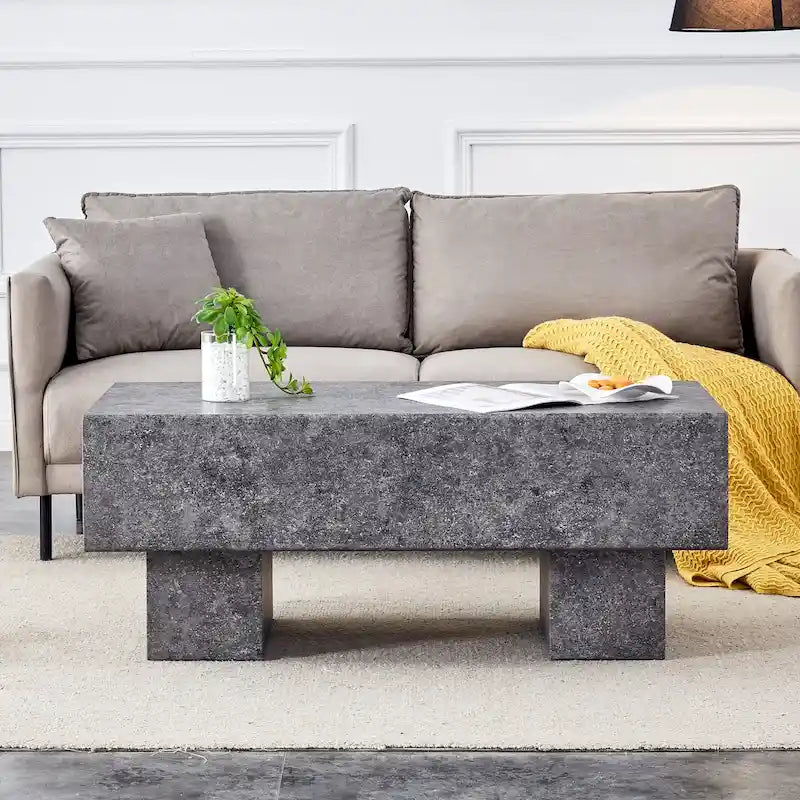 Modern MDF Coffee Table with Textured Finish – Multiple Colors, Sturdy Legs