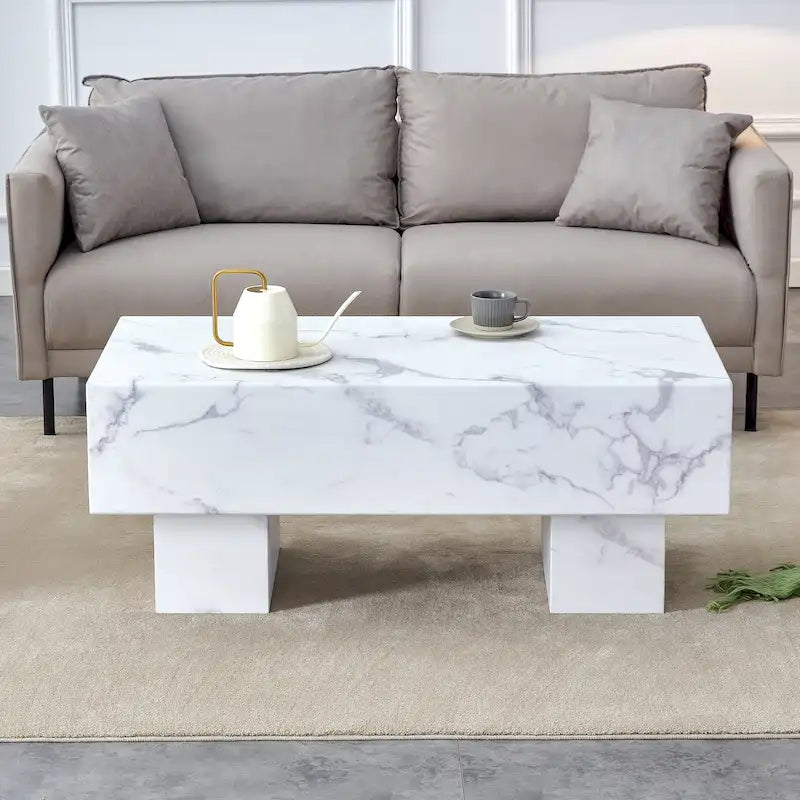 Modern MDF Coffee Table with Textured Finish – Multiple Colors, Sturdy Legs