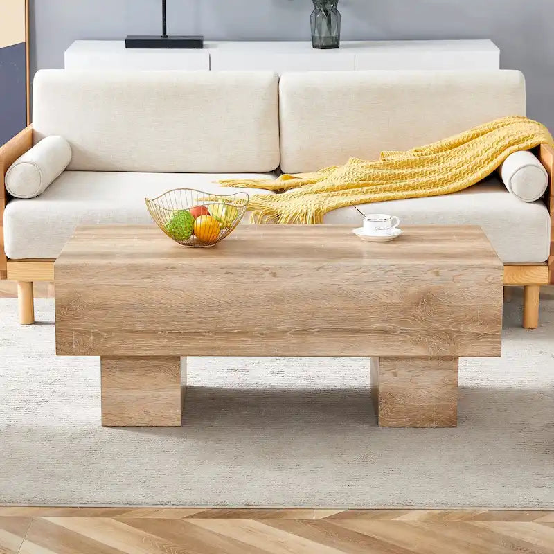 Modern MDF Coffee Table with Textured Finish – Multiple Colors, Sturdy Legs