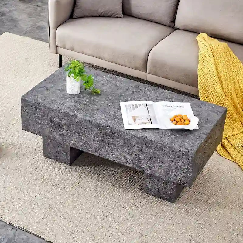 Modern MDF Coffee Table with Textured Finish – Multiple Colors, Sturdy Legs