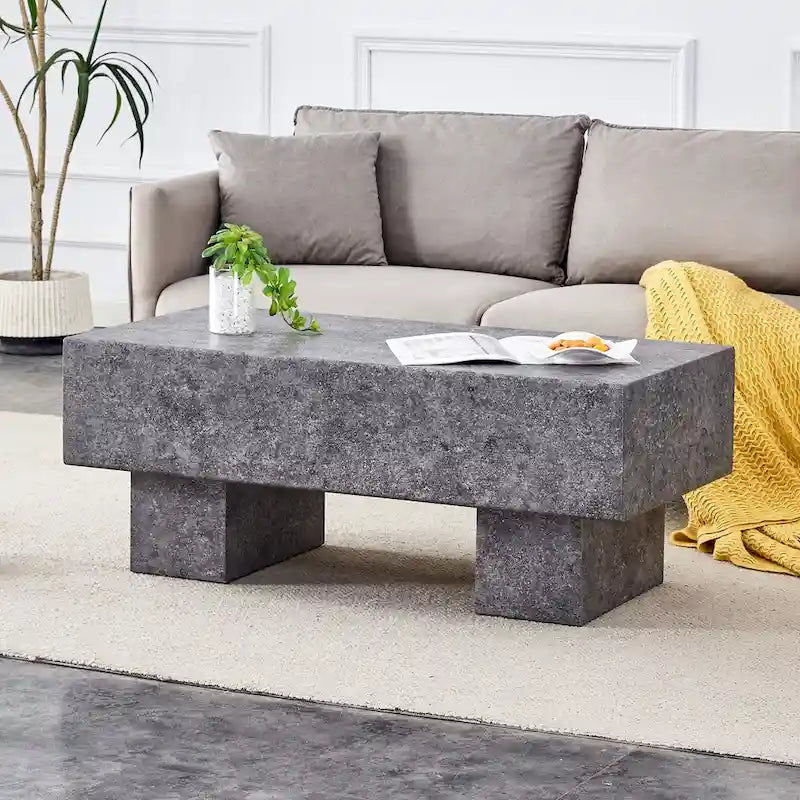 Modern MDF Coffee Table with Textured Finish – Multiple Colors, Sturdy Legs