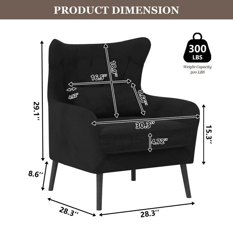 2-Piece Modern Velvet Living Room Set – Armchair & Double Cushion Couch