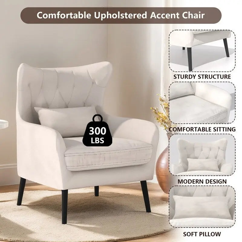 2-Piece Modern Velvet Living Room Set – Armchair & Double Cushion Couch