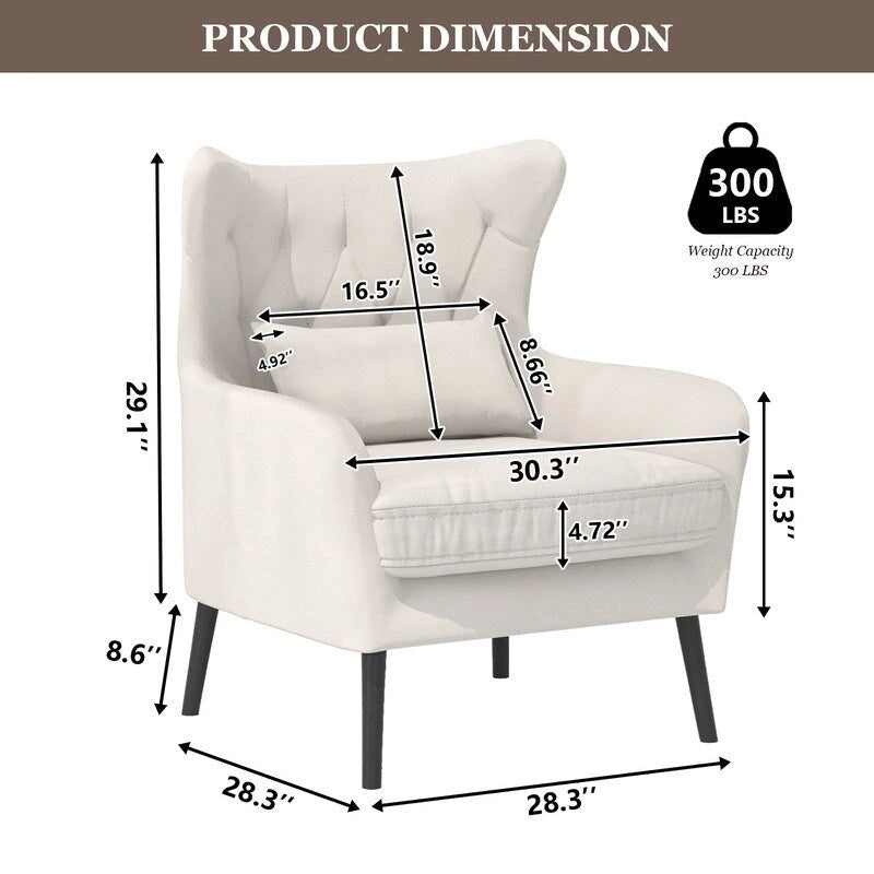 2-Piece Modern Velvet Living Room Set – Armchair & Double Cushion Couch