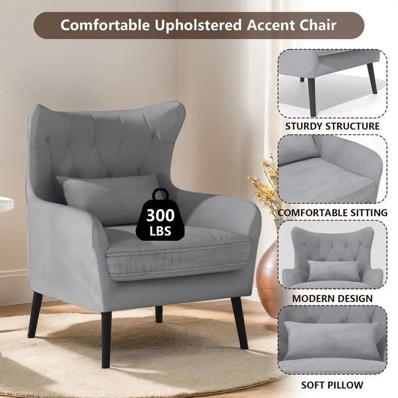 2-Piece Modern Velvet Living Room Set – Armchair & Double Cushion Couch