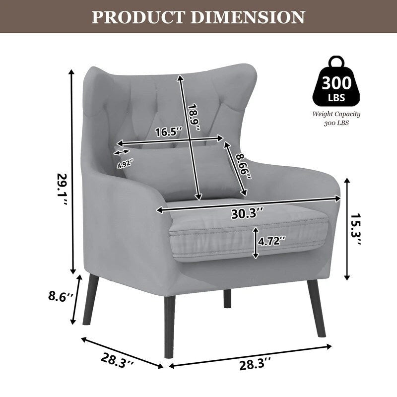 2-Piece Modern Velvet Living Room Set – Armchair & Double Cushion Couch