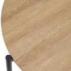 3-Piece Modern Round Dining Set – 37-Inch Two-Tone Table with Upholstered Chairs, Light Oak
