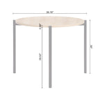 3-Piece Modern Round Dining Set – 37-Inch Two-Tone Table with Upholstered Chairs, Light Oak
