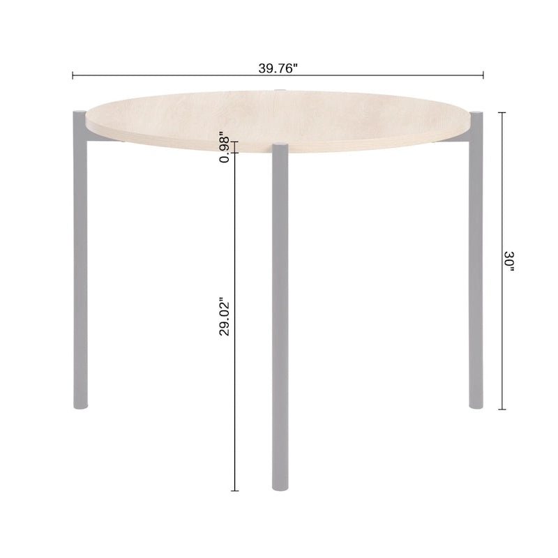 3-Piece Modern Round Dining Set – 37-Inch Two-Tone Table with Upholstered Chairs, Light Oak