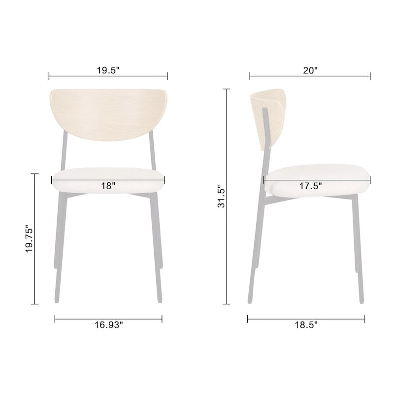 3-Piece Modern Round Dining Set – 37-Inch Two-Tone Table with Upholstered Chairs, Light Oak
