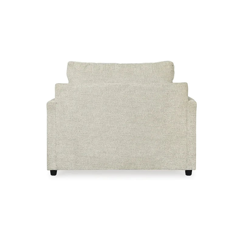 Beige Chenille Oversized Chair & Ottoman Set, 2-Piece Contemporary Upholstery, 52"W x 40"D x 39"H
