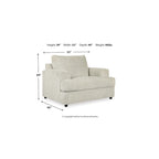 Beige Chenille Oversized Chair & Ottoman Set, 2-Piece Contemporary Upholstery, 52"W x 40"D x 39"H