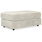 Beige Chenille Oversized Chair & Ottoman Set, 2-Piece Contemporary Upholstery, 52"W x 40"D x 39"H