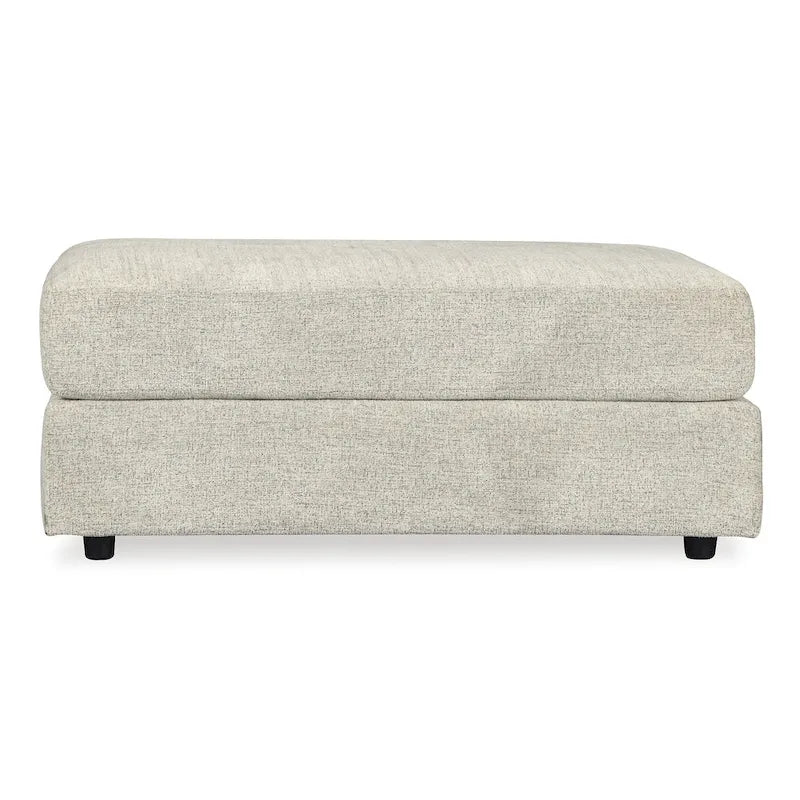 Beige Chenille Oversized Chair & Ottoman Set, 2-Piece Contemporary Upholstery, 52"W x 40"D x 39"H