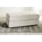 Beige Chenille Oversized Chair & Ottoman Set, 2-Piece Contemporary Upholstery, 52"W x 40"D x 39"H
