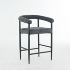Modern Boucle Bar Stools Set of 2,Counter Height with Metal Frame & Armrests for Kitchen Island, Dining Room