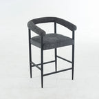 Modern Boucle Bar Stools Set of 2,Counter Height with Metal Frame & Armrests for Kitchen Island, Dining Room
