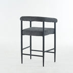 Modern Boucle Bar Stools Set of 2,Counter Height with Metal Frame & Armrests for Kitchen Island, Dining Room
