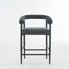 Modern Boucle Bar Stools Set of 2,Counter Height with Metal Frame & Armrests for Kitchen Island, Dining Room
