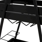 Modern Industrial Bar Cart with Iron Frame, Wheelbarrow-Inspired Design, Wine Bottle Holders and Mobile Rolling Wheels