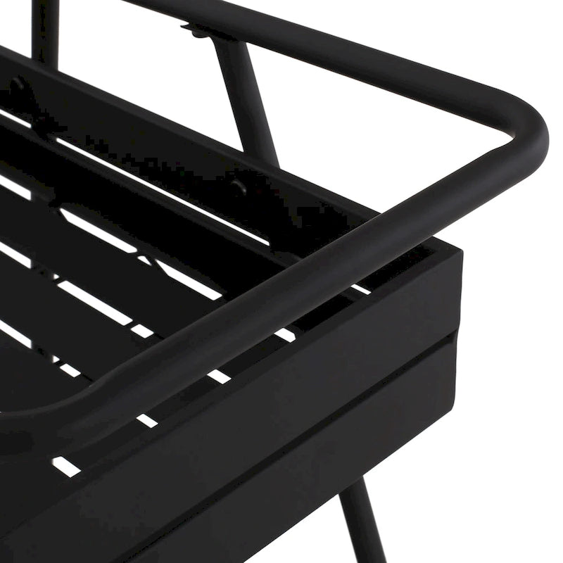 Modern Industrial Bar Cart with Iron Frame, Wheelbarrow-Inspired Design, Wine Bottle Holders and Mobile Rolling Wheels
