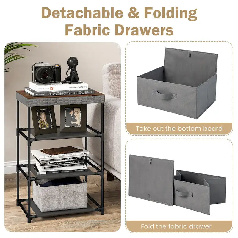 5-Shelf Solid Wood Bookcase – Open Display Shelving Unit for Living Room or Office
