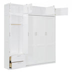 Versatile Queen Size Murphy Bed with Integrated Storage and Foldable Design for Space Optimization