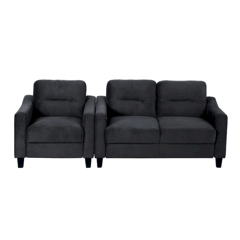 Black Modern 32.2 Upholstered Accent Chair with Sturdy Hardwood Frame and Soft Cushion