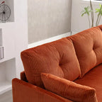 Orange 81.1 L-Shaped Fabric Sofa: Reversible Chaise, Storage, Solid Wood Frame, and Foam Seating