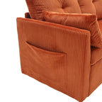 Orange 81.1 L-Shaped Fabric Sofa: Reversible Chaise, Storage, Solid Wood Frame, and Foam Seating