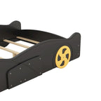 Full Size Pine Race Car Bed with Storage & Safety Side Rails – Kids Bedroom