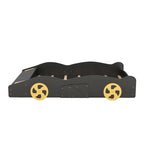 Full Size Pine Race Car Bed with Storage & Safety Side Rails – Kids Bedroom