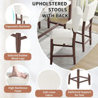 Modern 5-Piece Counter Height Dining Table Set, Faux Marble Bar Table and 4 Upholstered-Seat Chairs