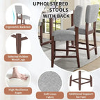 Modern 5-Piece Counter Height Dining Table Set, Faux Marble Bar Table and 4 Upholstered-Seat Chairs