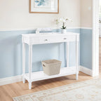  French Country Manor No Tools 1 Drawer Hall Entryway Table with Shelf