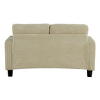 61-Inch Corduroy Loveseat with Cup Holders & Throw Pillows – Small Space Sofa