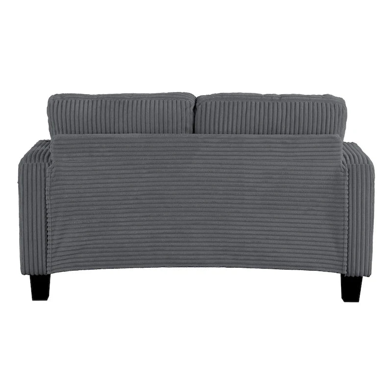 61-Inch Corduroy Loveseat with Cup Holders & Throw Pillows – Small Space Sofa