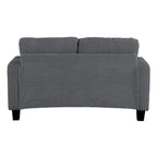 61-Inch Corduroy Loveseat with Cup Holders & Throw Pillows – Small Space Sofa