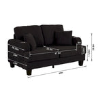 61-Inch Corduroy Loveseat with Cup Holders & Throw Pillows – Small Space Sofa