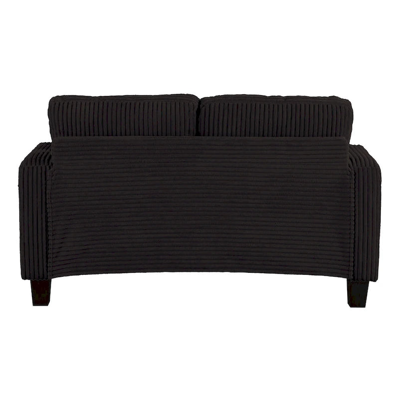 61-Inch Corduroy Loveseat with Cup Holders & Throw Pillows – Small Space Sofa