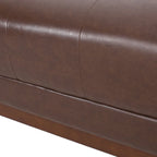 Mid-Century Modern Upholstered Sofa with Tuxedo Arms & Waffle Stitch Pattern