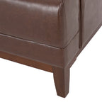 Mid-Century Modern Upholstered Sofa with Tuxedo Arms & Waffle Stitch Pattern