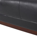 Mid-Century Modern Upholstered Sofa with Tuxedo Arms & Waffle Stitch Pattern