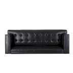 Mid-Century Modern Upholstered Sofa with Tuxedo Arms & Waffle Stitch Pattern