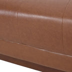 Mid-Century Modern Upholstered Sofa with Tuxedo Arms & Waffle Stitch Pattern