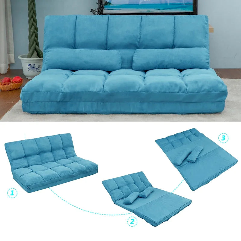 Adjustable Chaise Lounge Floor Sofa Bed – Convertible Folding Couch